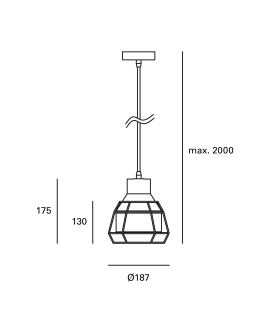 Lámpara colgante concreto King